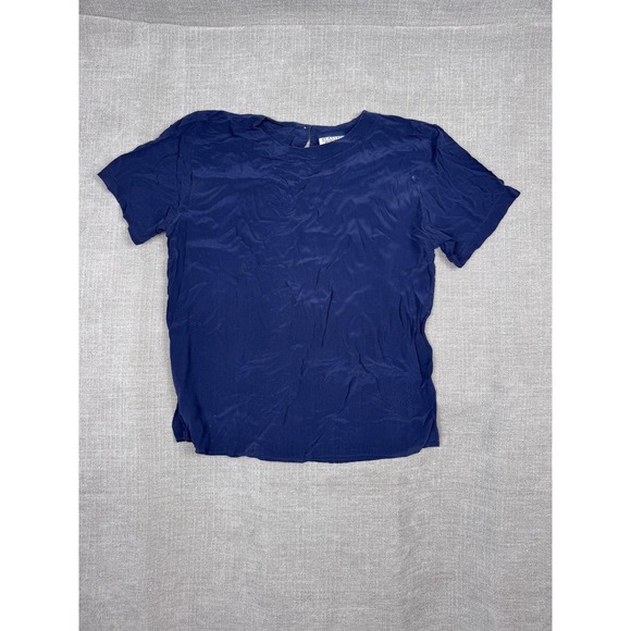 Blassport by Bill Blass & Christie & Jill Tops - Blassport & Christie & Jill Blouse Womens M Navy Blue Silk Short Sleeve 2 Pack